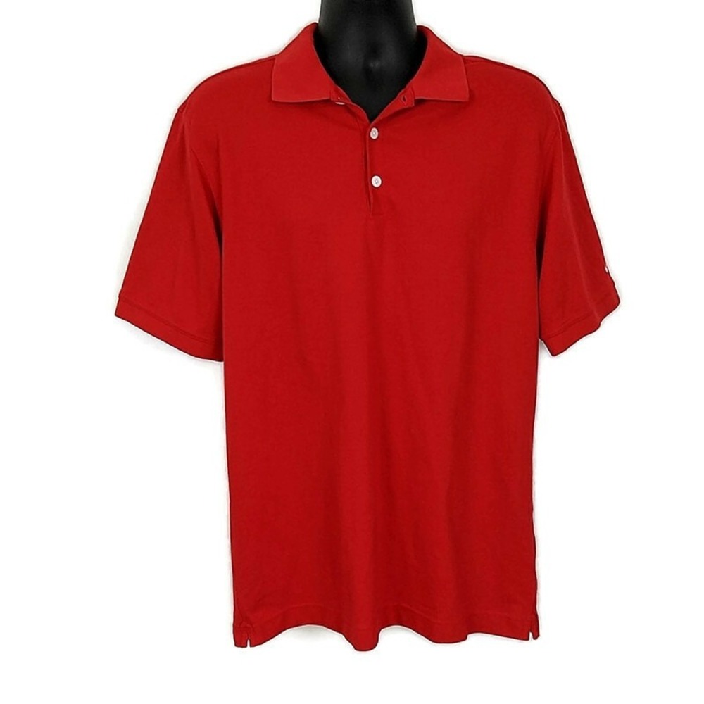 Nike Golf Dri-FIT‎ Polo Shirt Red Athletic Casual Performance Short Sleeve sz M